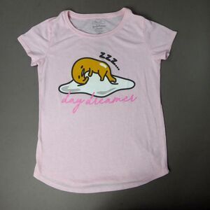 Gudetama Shirt Youth XL 14-16 Pink Day Dreamer Sanrio Graphic Tee T-Shirt